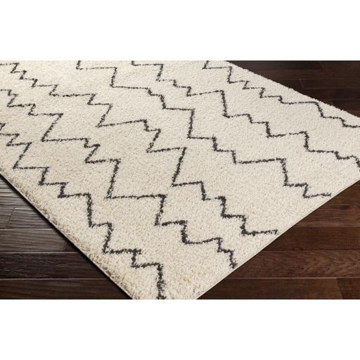 Surya Beni Shag BSH-2329 Black Cream 2'7" x 7'3" Rug