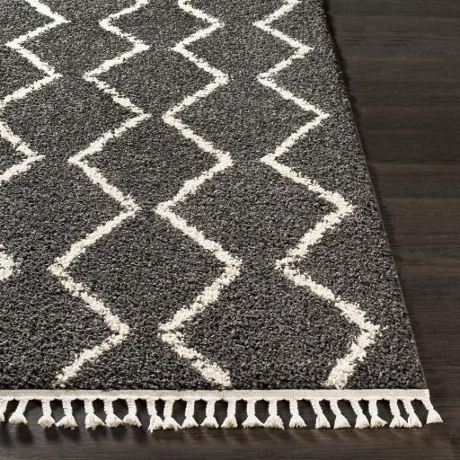 Surya Berber Shag BBE-2306 Charcoal Light Beige 2'7" x 7'3" Rug