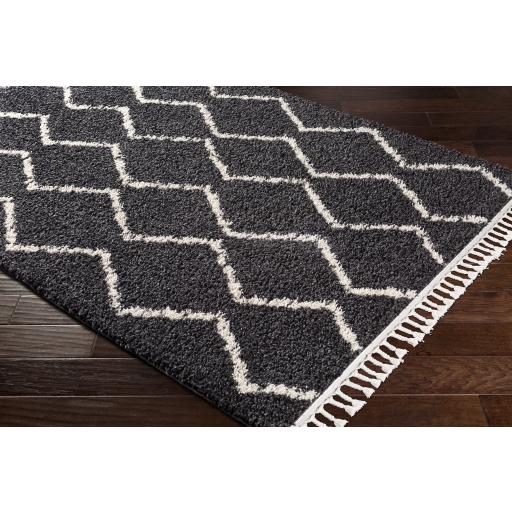 Surya Berber Shag BBE-2306 Charcoal Light Beige 2'7" x 7'3" Rug