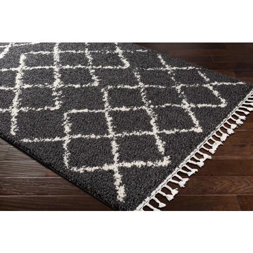 Surya Berber Shag BBE-2307 Charcoal Light Beige 2' x 2'11" Rug