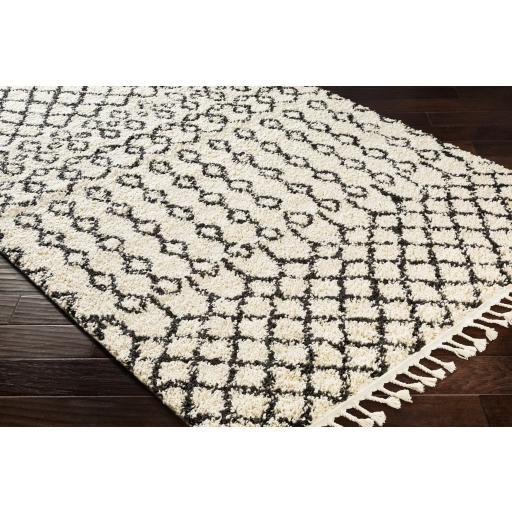 Surya Berber Shag BBE-2309 Charcoal Light Beige 2'7" x 7'3" Rug