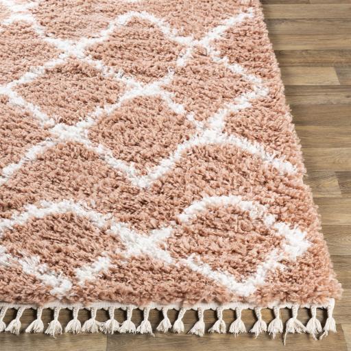 Surya California Shag CAF-2300 Dusty Pink Off-White 5'3" x 7'3" Rug