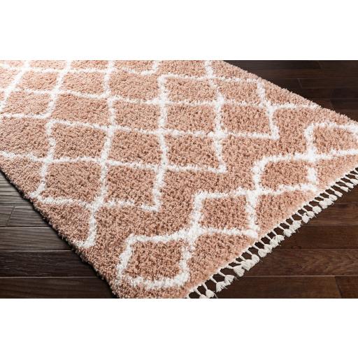 Surya California Shag CAF-2300 Dusty Pink Off-White 5'3" x 7'3" Rug