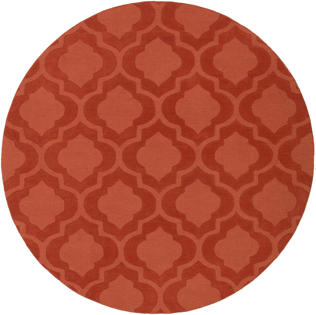 Surya Central Park AWHP-4015 Brick Red Burnt Orange 9'9" Round Rug