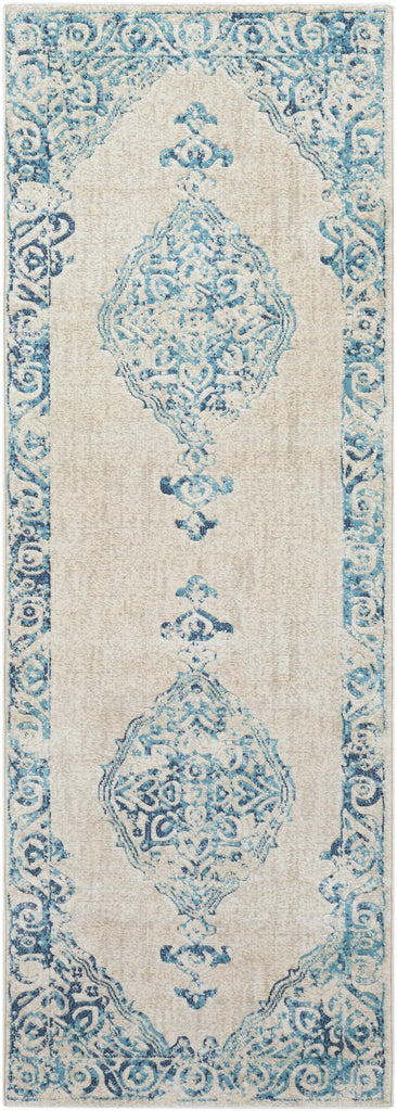 Surya City CIT-2385 Aqua Charcoal 2'7" x 7'3" Rug