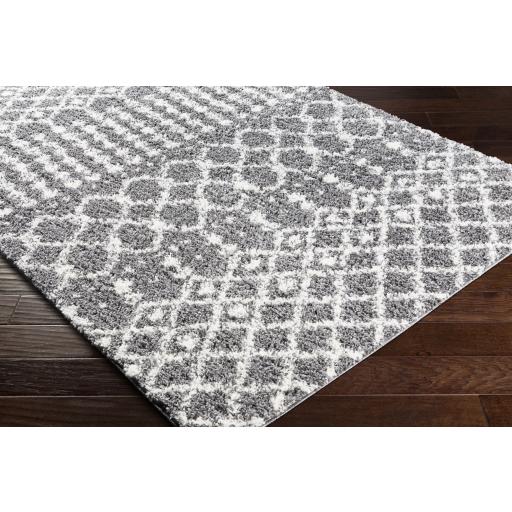 Surya Deluxe Shag DXS-2315 Charcoal Cream 5'3" x 7'3" Rug