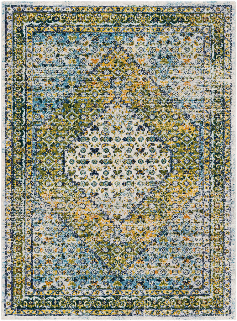 Surya Floransa FSA-2358 Aqua Cream 7'10" x 10' Rug