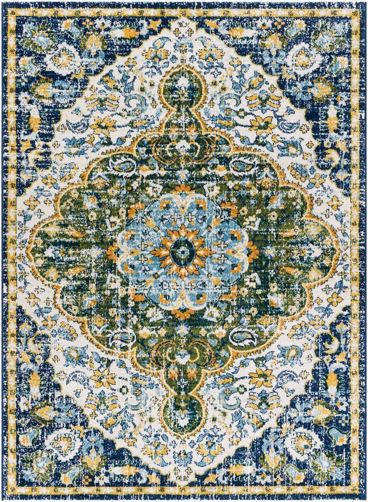 Surya Floransa FSA-2363 Aqua Cream 6'7" x 9' Rug