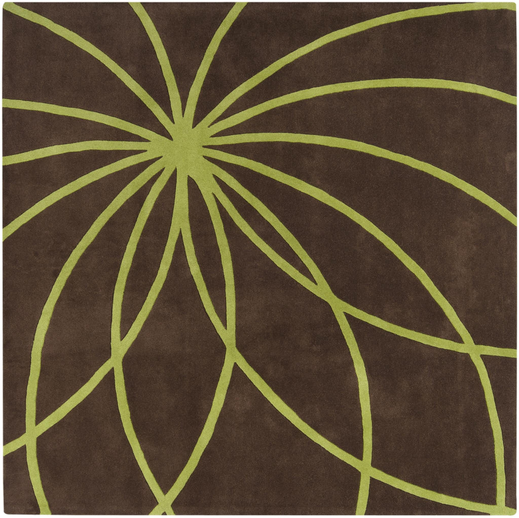 Surya Forum FM-7073 Dark Brown Olive 8' Square Rug