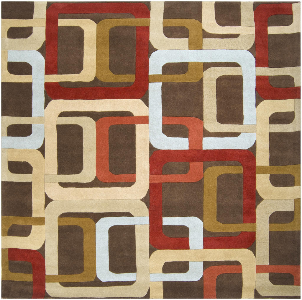 Surya Forum FM-7106 Beige Brick Red 8' Square Rug