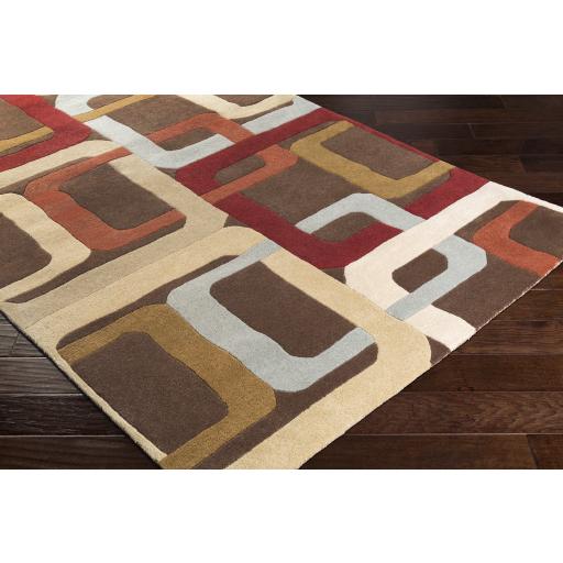 Surya Forum FM-7106 Beige Brick Red 8' Square Rug