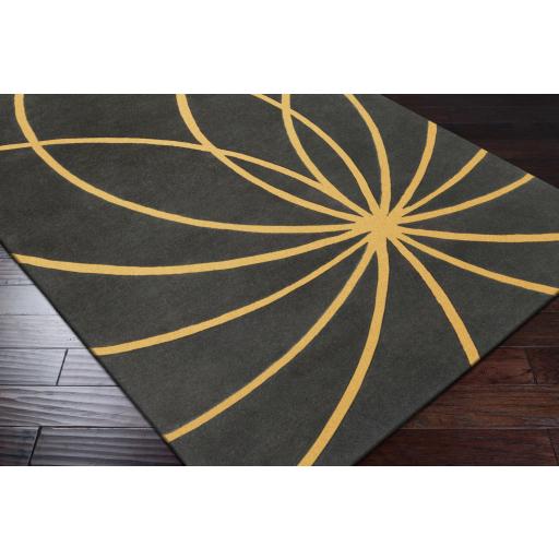 Surya Forum FM-7181 Charcoal Mustard 9'9" Round Rug