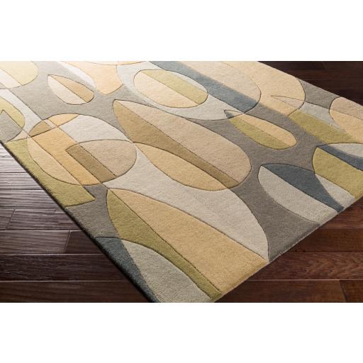 Surya Forum FM-7197 Deep Teal Light Olive 6' Square Rug