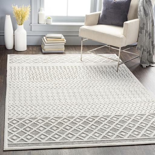 Surya Greenwich GWC-2318 Charcoal Light Beige 5'3" x 7'3" Rug