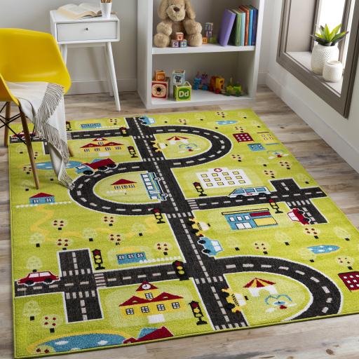 Surya Kindergarten KGT-2306 Black Blue 5'3" x 7' Rug