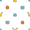 Roommates Pokmon Character Faces Peel And Stick White Wallpaper