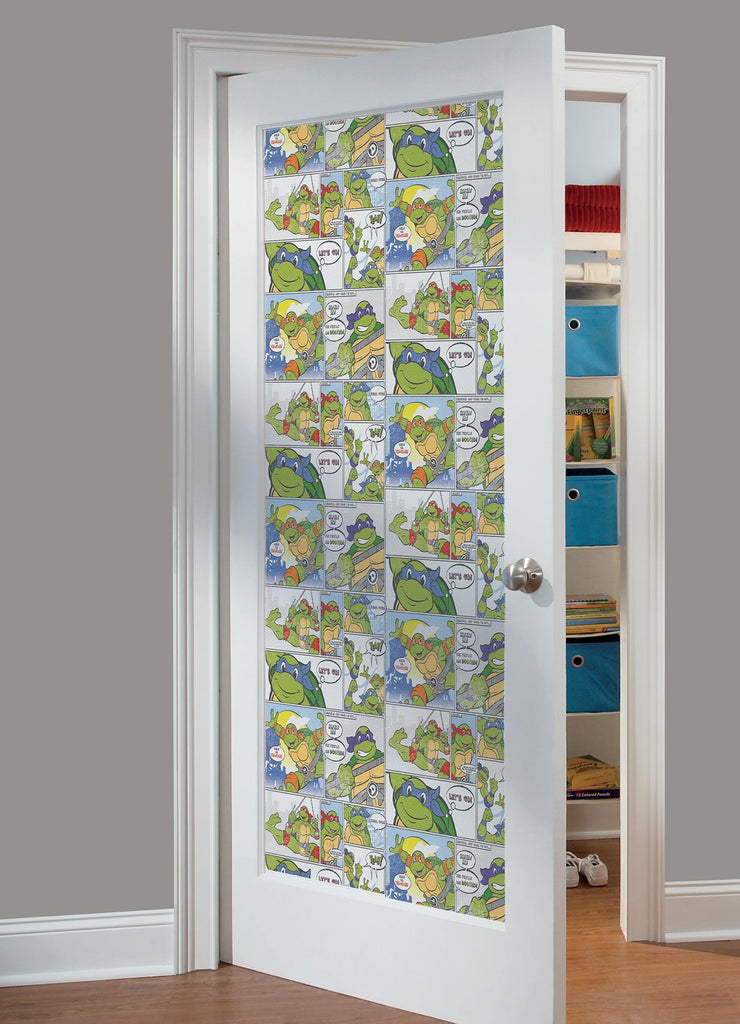 RoomMates Teenage Mutant Ninja Turtles Comic Peel And Stick Blue Wallpaper