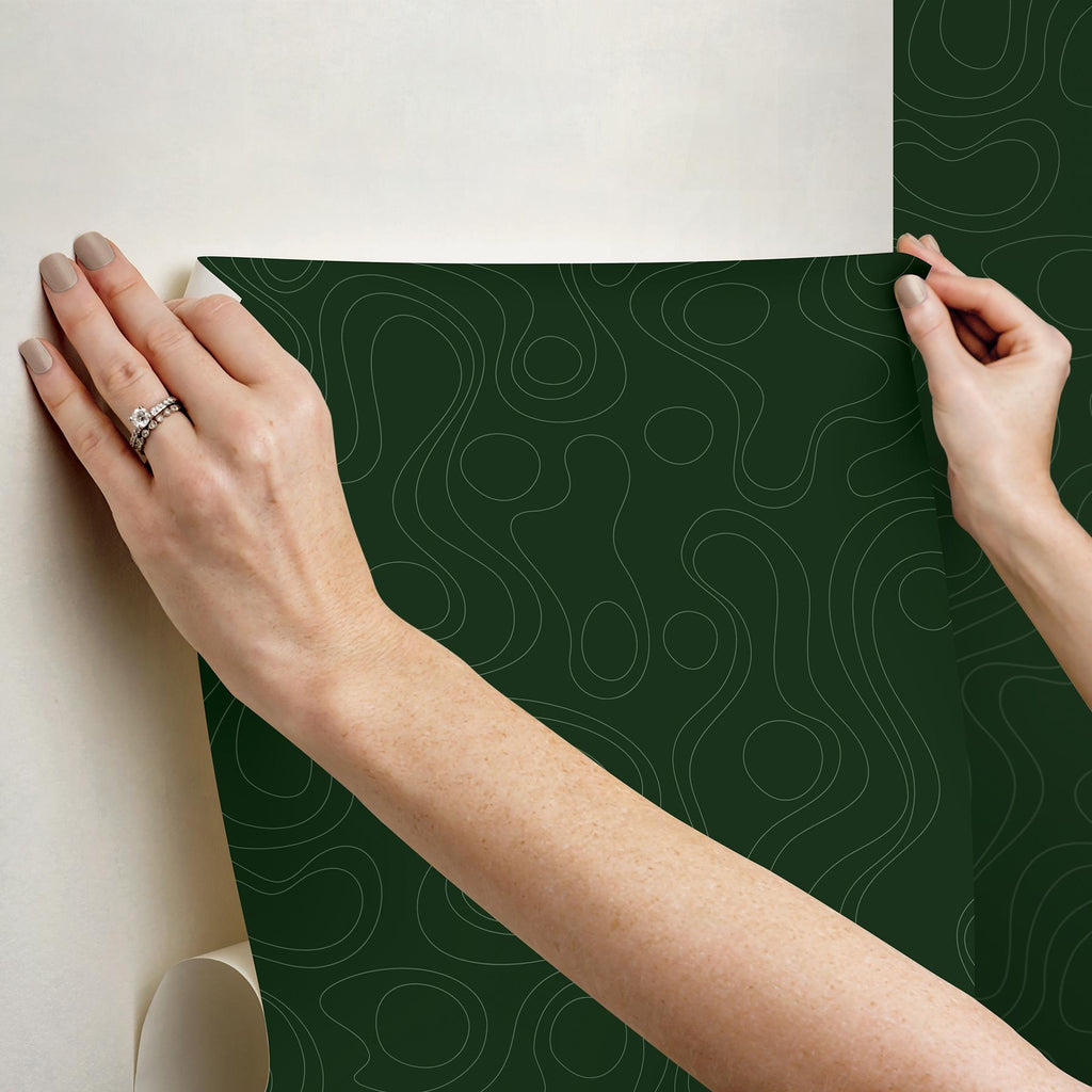 RoomMates Lineation Green Peel And Stick Green Wallpaper