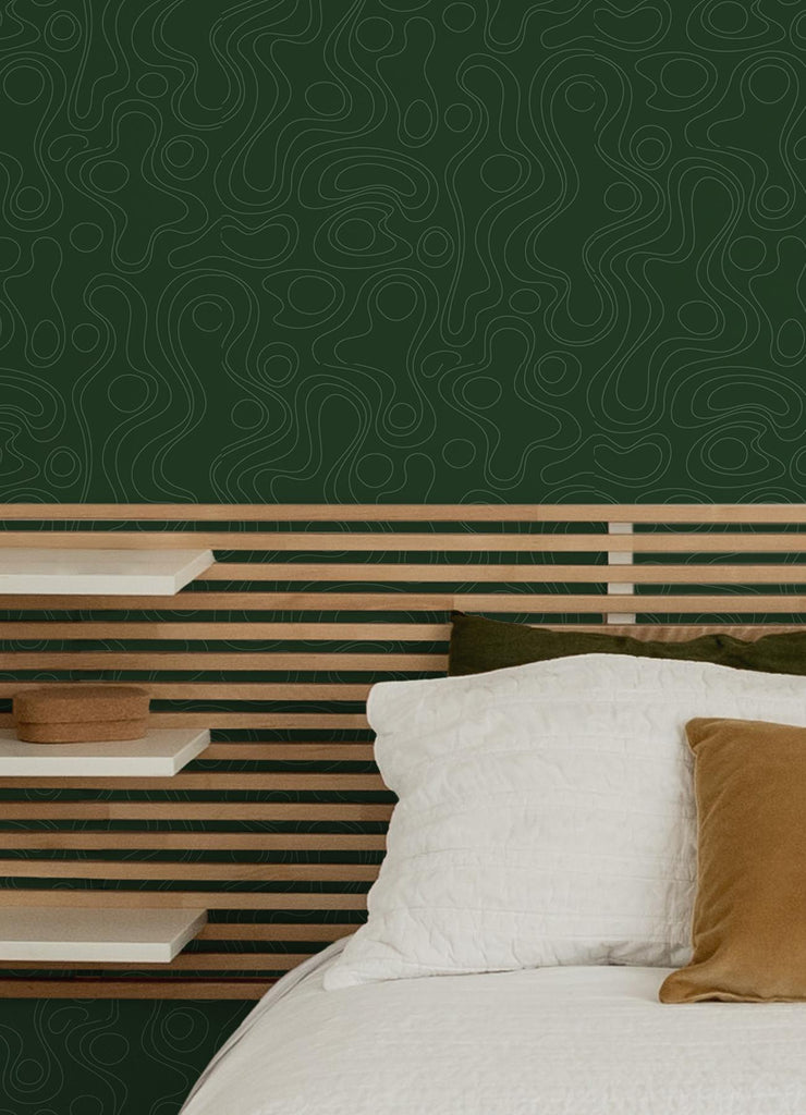 RoomMates Lineation Green Peel And Stick Green Wallpaper