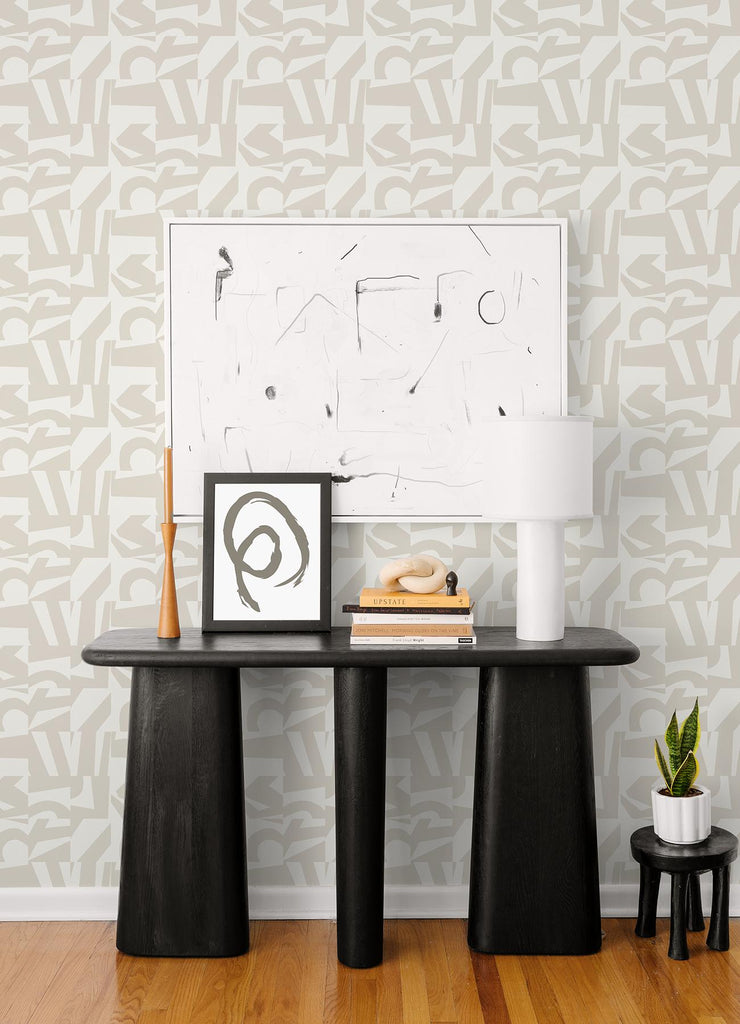 RoomMates Inside The Box Taupe Peel And Stick Neutral Wallpaper