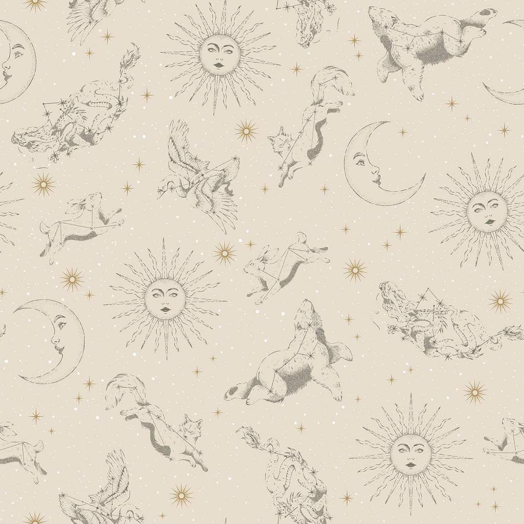 RoomMates Zodiac Dreams Linen Peel and Stick Neutral Wallpaper