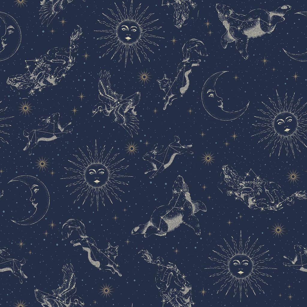 RoomMates Zodiac Dreams Navy Peel and Stick Blue Wallpaper