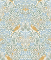 Roommates Garden Aviary Peel And Stick Blue Wallpaper