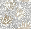 York Wallcoverings Coral Leaves Beige Wallpaper