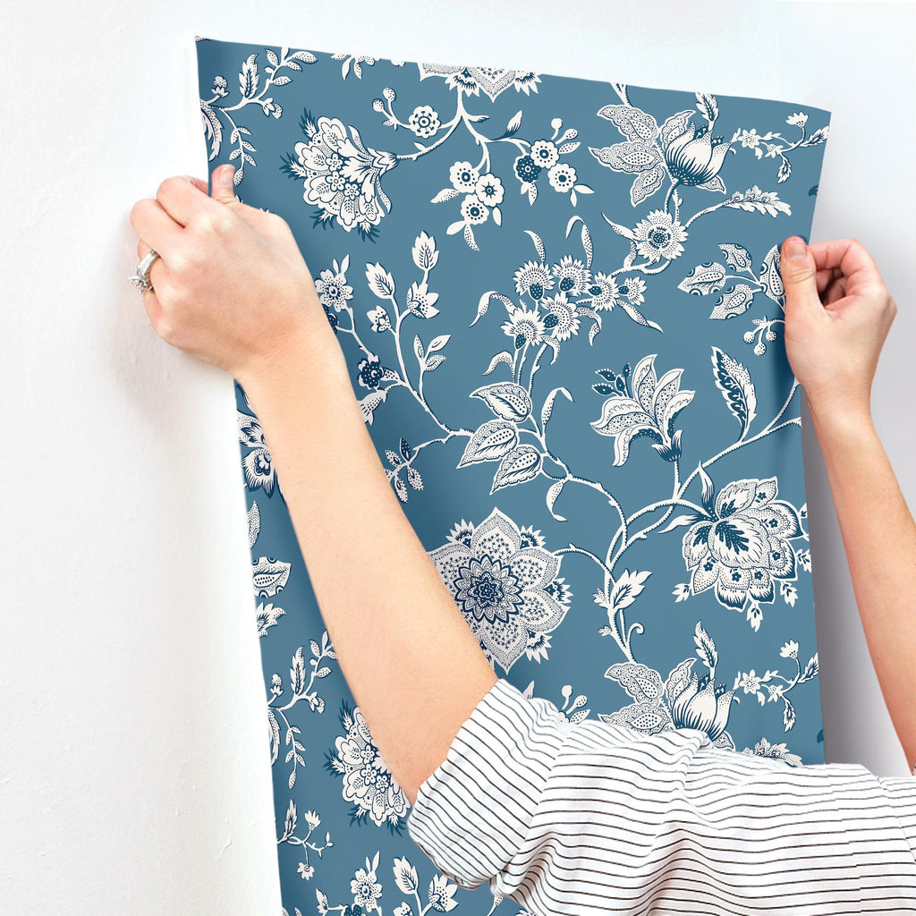 York Wallcoverings Sutton Blue Blue Wallpaper