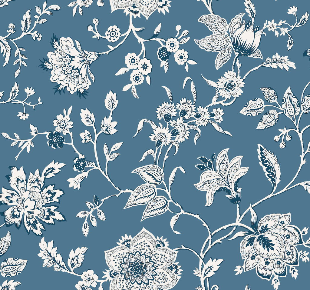 York Wallcoverings Sutton Blue Blue Wallpaper