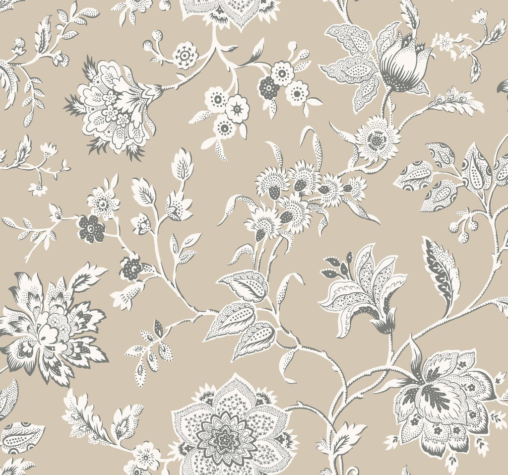 York Wallcoverings Sutton Taupe Beige Wallpaper