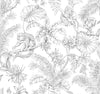 York Wallcoverings Tropical Sketch Toile White Wallpaper