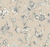 York Wallcoverings Passion Flower Toile Beige Wallpaper