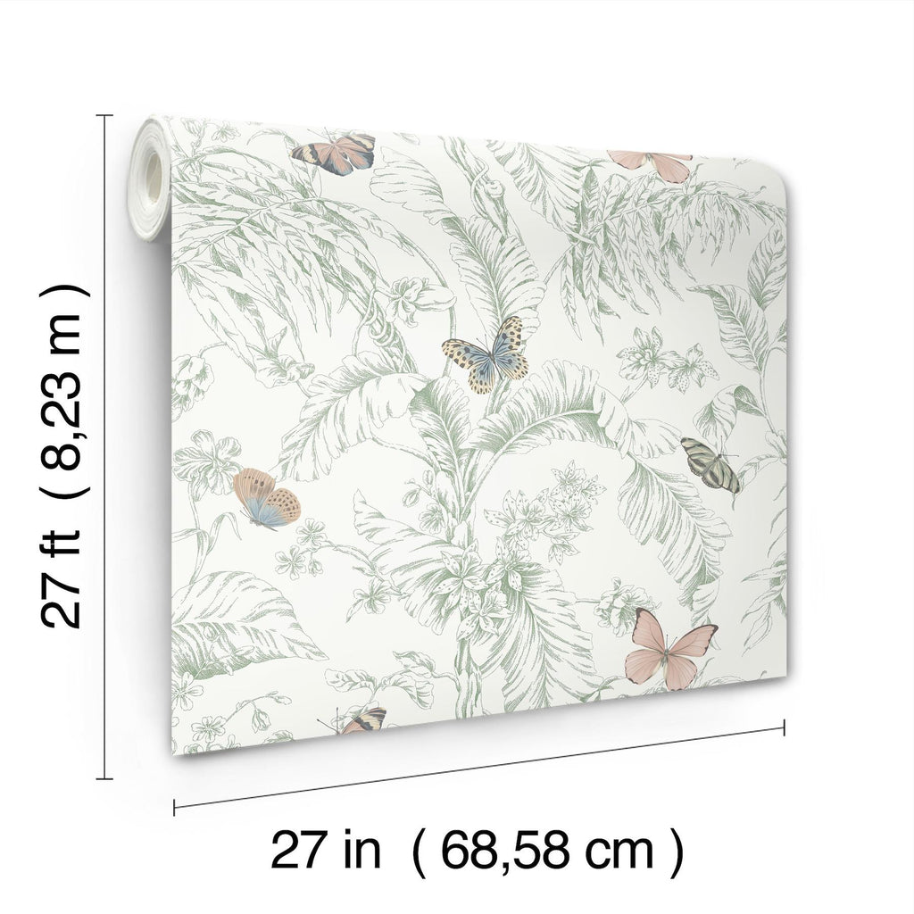 York Wallcoverings Papillon Blush White Wallpaper