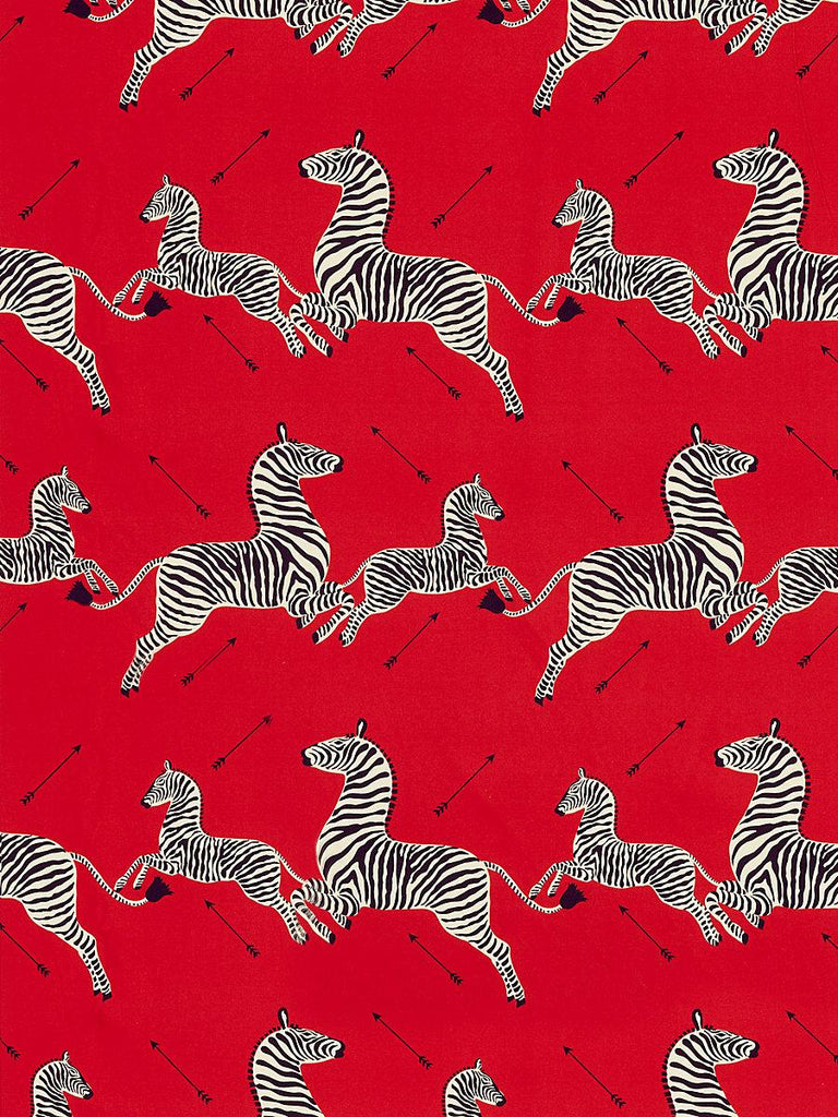 Scalamandre Zebras Petite Masai Red Fabric