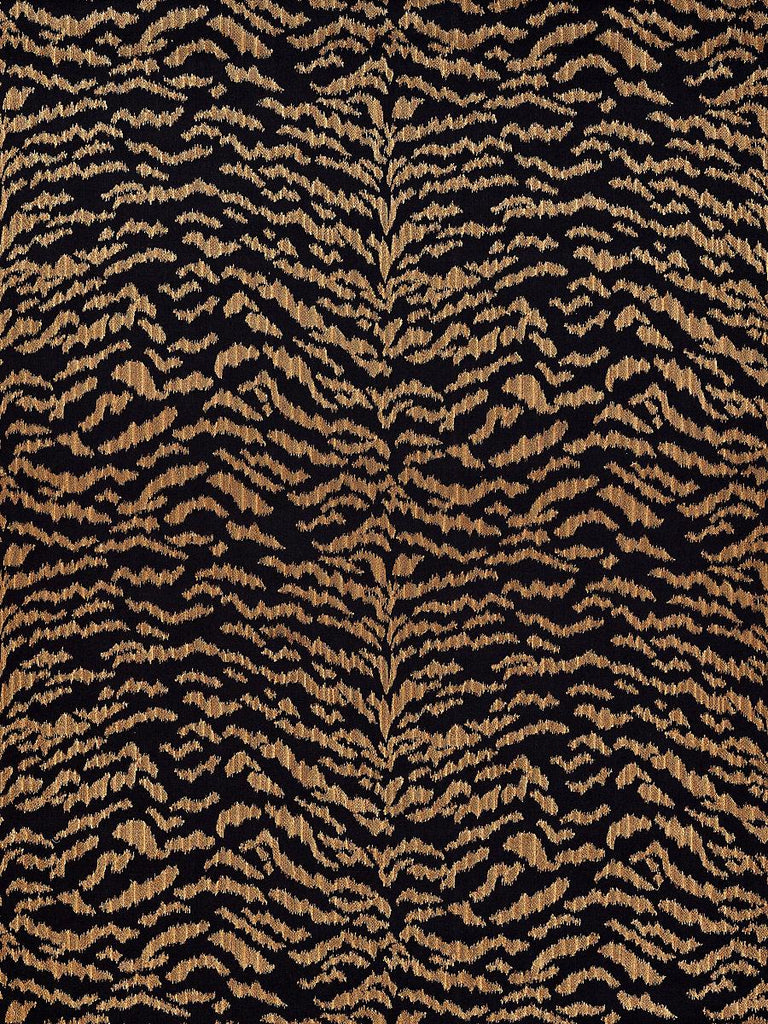 Scalamandre Tigress Wallcovering Bronze On Black Wallpaper