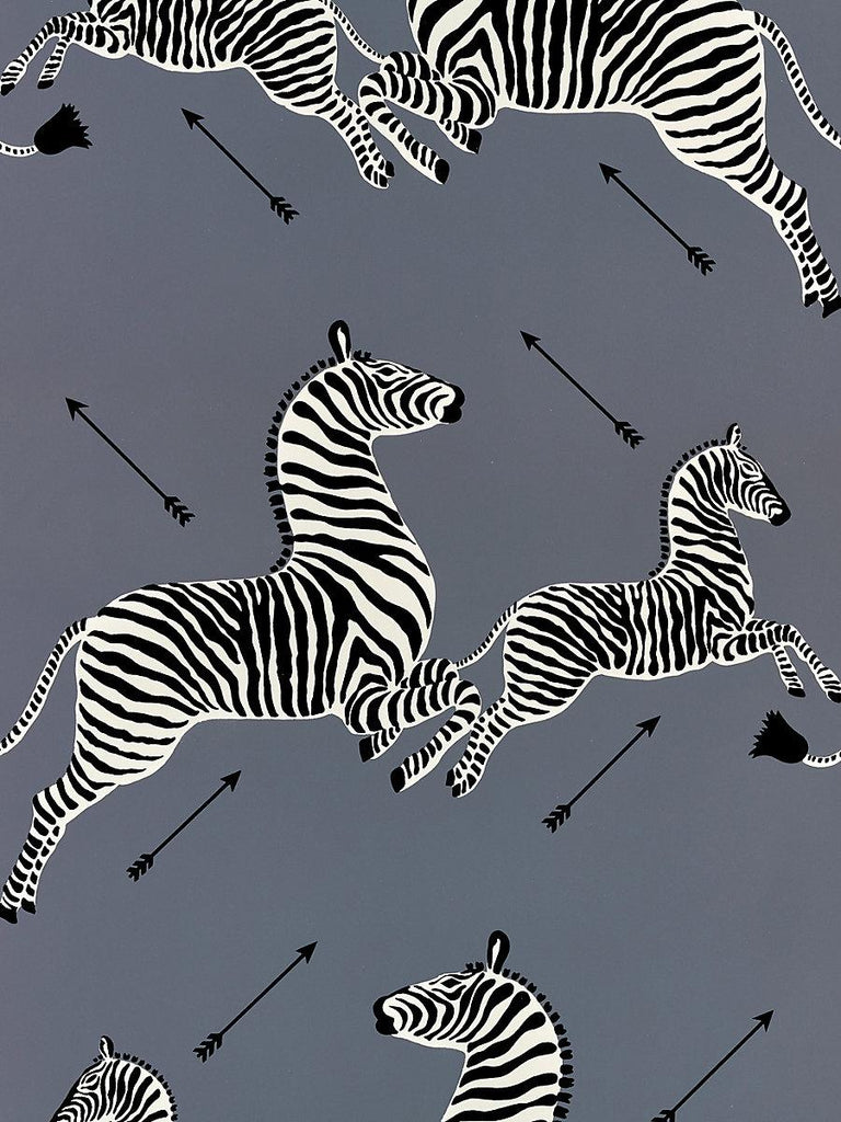 Scalamandre Zebras - Wallpaper Charcoal Wallpaper