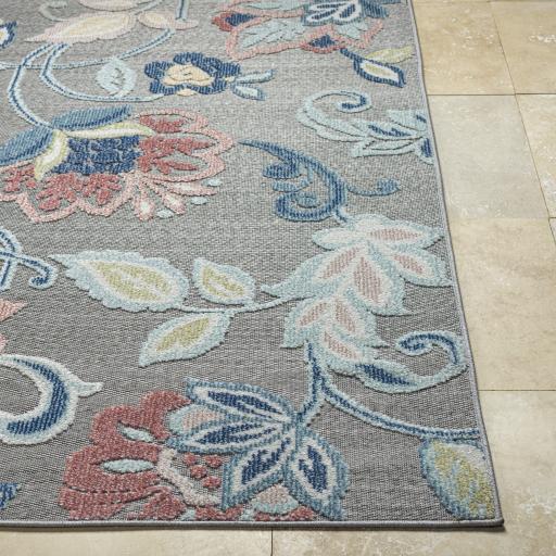 Surya Lakeside LKD-2313 Blue Brick Red 2' x 2'11" Rug