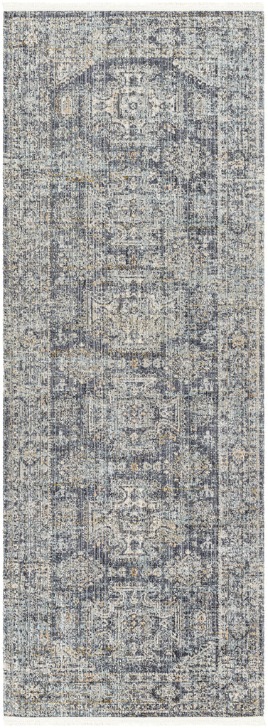 Surya Margaret BOMG-2301 Black Blue 2'7" x 7'3" Rug