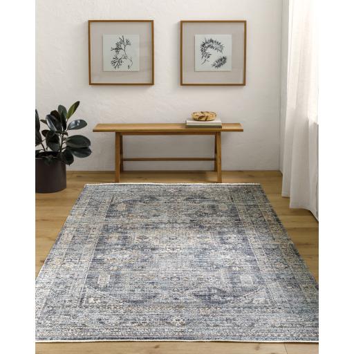 Surya Margaret BOMG-2301 Black Blue 2'7" x 7'3" Rug