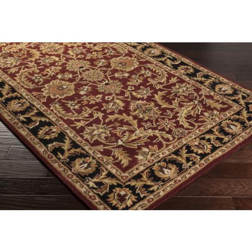 Surya Middleton AWOC-2001 Black Brick Red 3'6" Round Rug