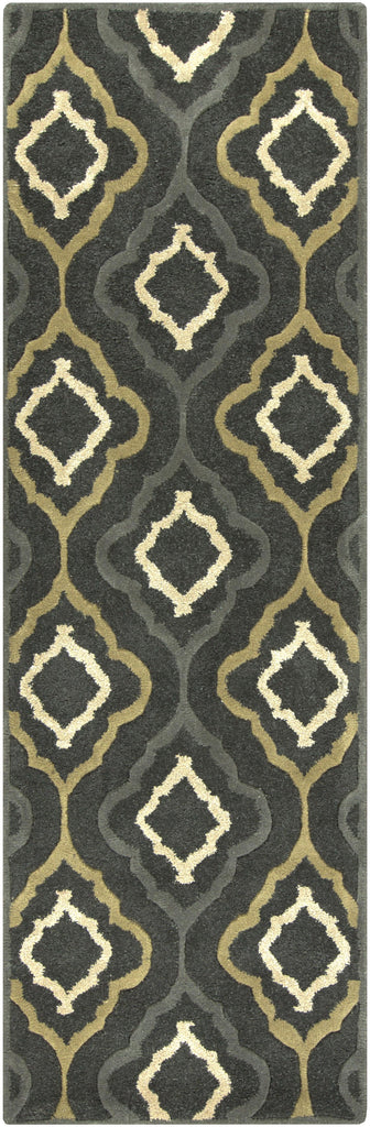 Surya Modern Classics CAN-2025 Charcoal Dark Green 2'6" x 8' Rug