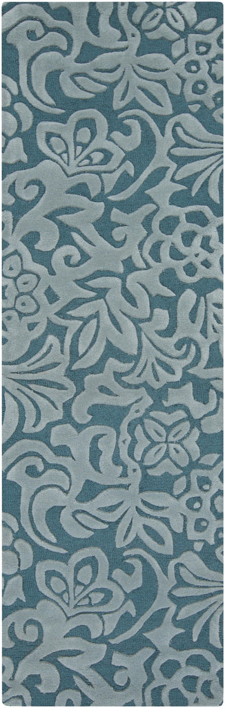 Surya Modern Classics CAN-2047 Deep Teal Dusty Sage 2'6" x 8' Rug