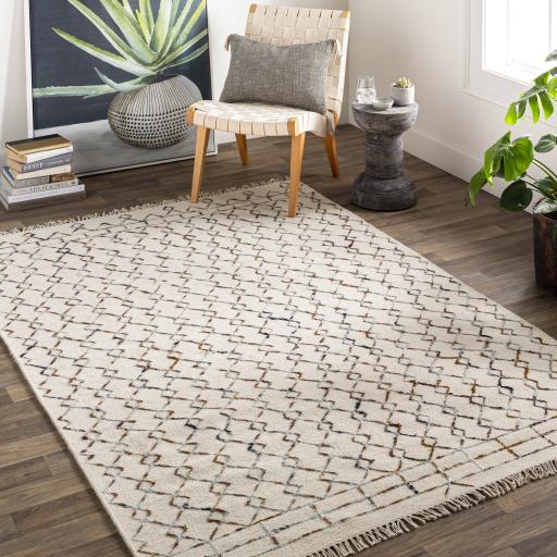 Surya Nettie NET-1001 Black Cream 2' x 3' Rug