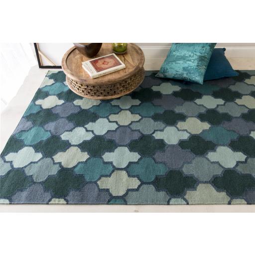 Surya Nia NIA-7000 Dark Blue Emerald 2' x 3' Rug