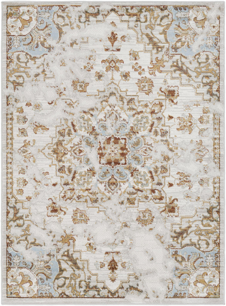 Surya Oushak OUS-2300 Brown Ice Blue 6'7" x 9'6" Rug