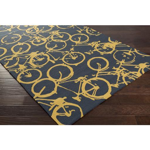 Surya Pandemonium PDM-1000 Ink Blue Mustard 9' x 12' Rug