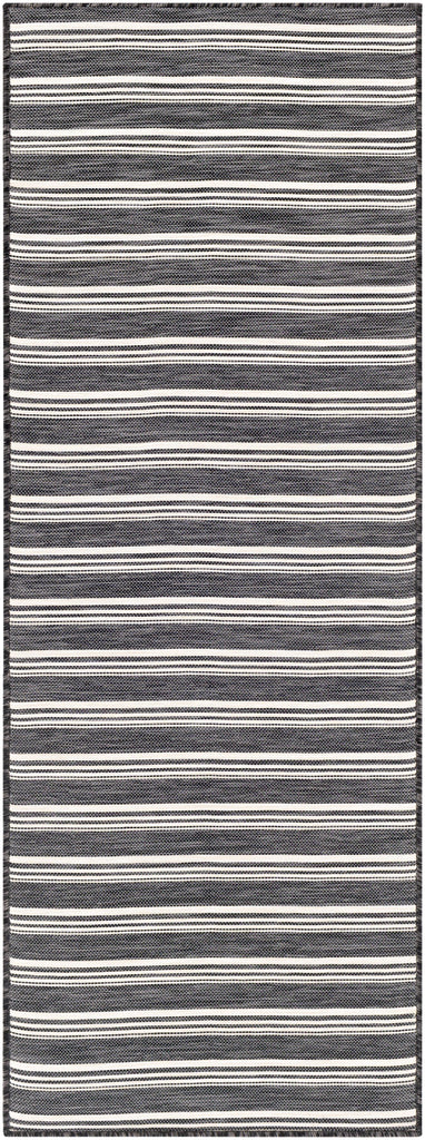 Surya Pasadena PSA-2384 Black Cream 2'7" x 7'3" Rug