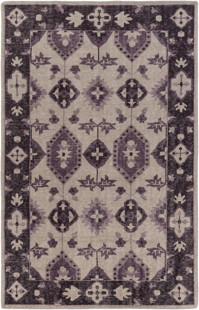 Surya Pazar PZR-6009 Dark Plum Lavender 3'6" x 5'6" Rug