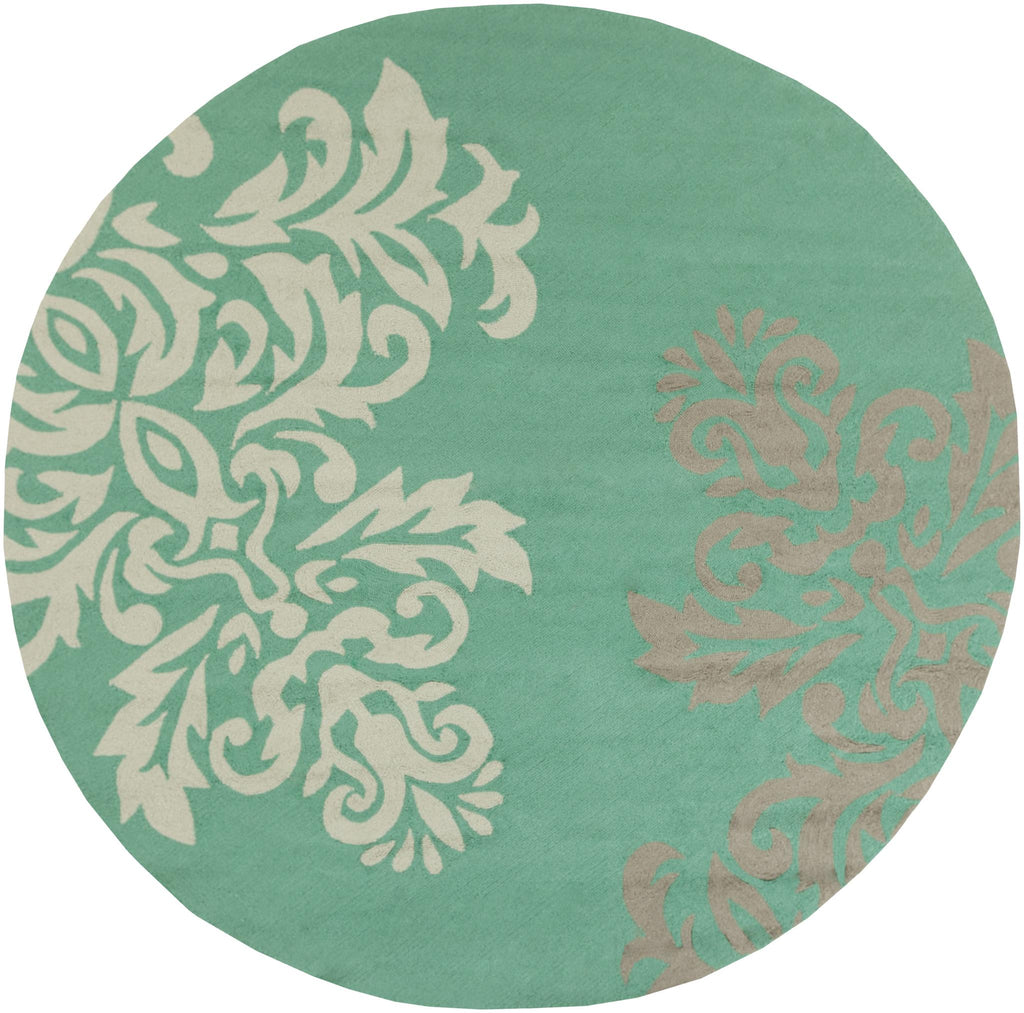 Surya Rain RAI-1162 Emerald Ivory 8' Round Rug